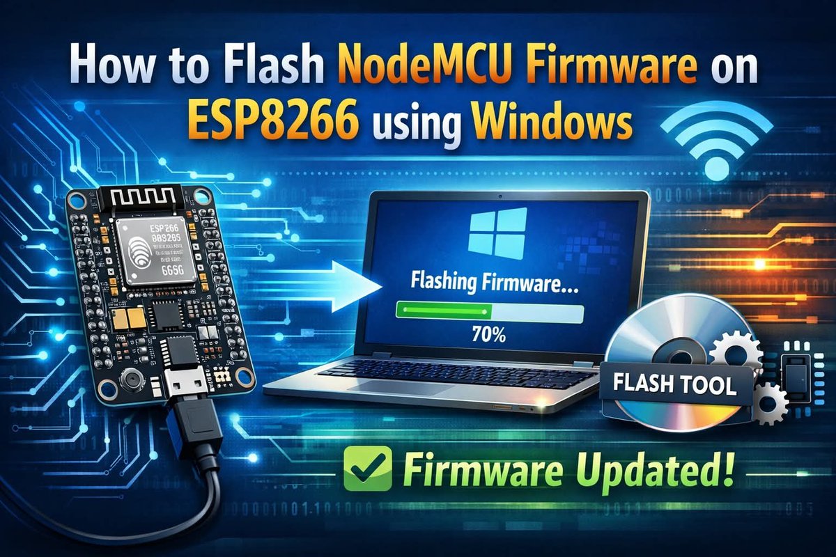 ebokify's tweet photo. How to Flash NodeMCU Firmware on ESP8266 using Windows 
https://t.co/0TPyHJOZvJ 

📕 ESP8266 eBooks:
https://t.co/NxVtywe4Hb

#ESP8266 #NodeMCU #ESP8266Project #ESP8266Tutorial #Espressif #Arduino #IoT #Microcontroller https://t.co/k6v5uNsC6G