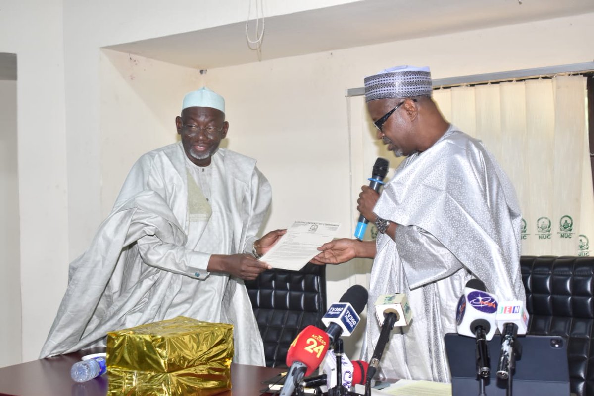 OfficialNUC's tweet photo. Jigawa State Governor, His Excellency Umar Namadi, has commended the National Universities Commission (NUC) for granting recognition to the Jigawa State University of Medical and Allied Health Sciences, Majia.

Receiving the letter of recognition today at the NUC Headquarters in Abuja, the Governor described the approval as a significant milestone in the State's efforts to strengthen healthcare delivery through the training of highly skilled medical and allied health professionals.

He noted that the University was established to support Nigeria's healthcare system by producing the qualified manpower required to meet the nation's growing health needs.
