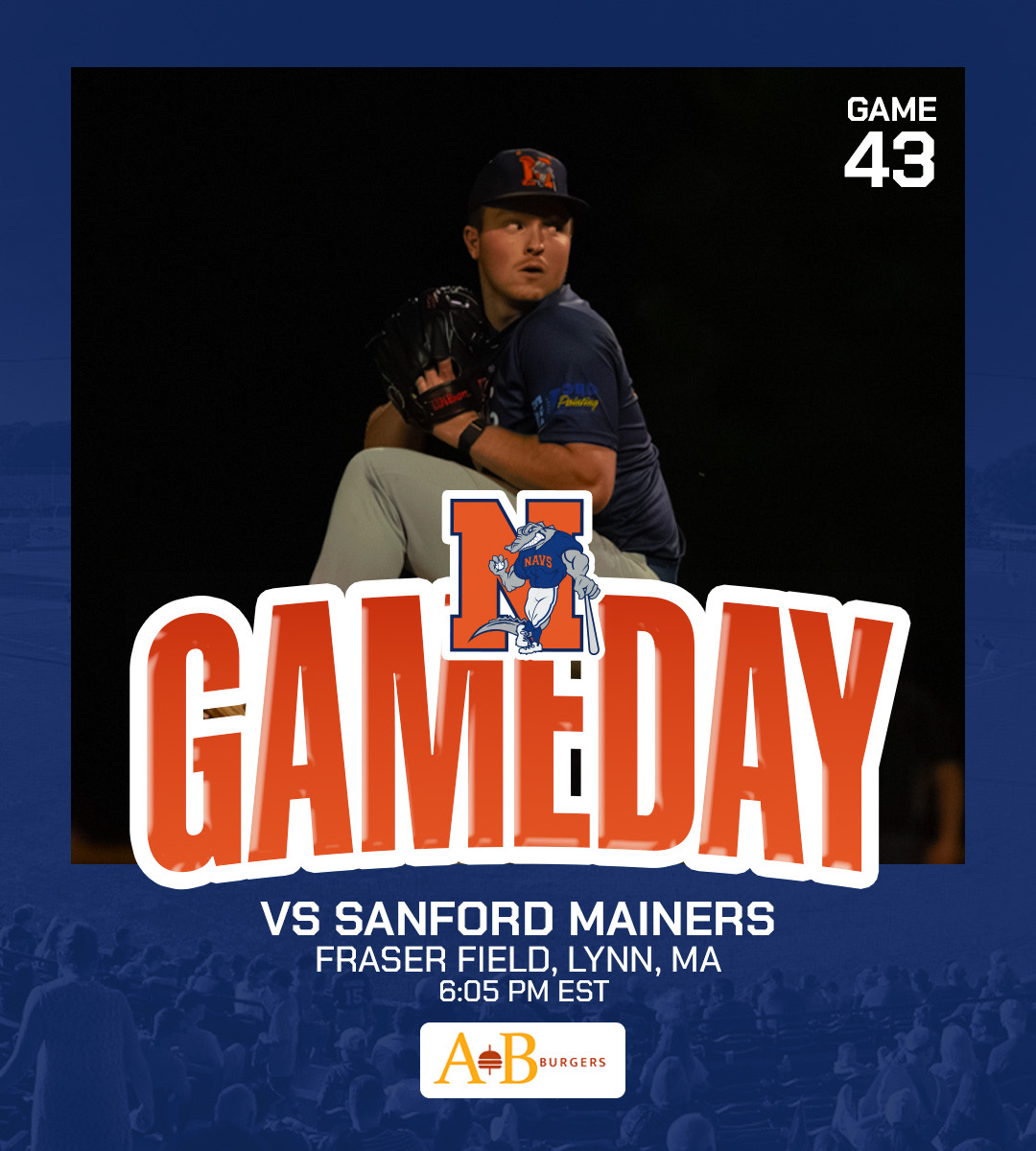 NSNavigators's tweet photo. Set for the regular-season home finale!

🆚 @Sanford_Mainers
🏟️ Fraser Field
📍 Lynn, MA
⏰ 6:05 p.m.
🎟️ https://t.co/8cBlbpTG2H
📺 ESPN+ (https://t.co/ixfCC8OQIK)

#NavsNation | #NECBL https://t.co/5w2g7WGYno