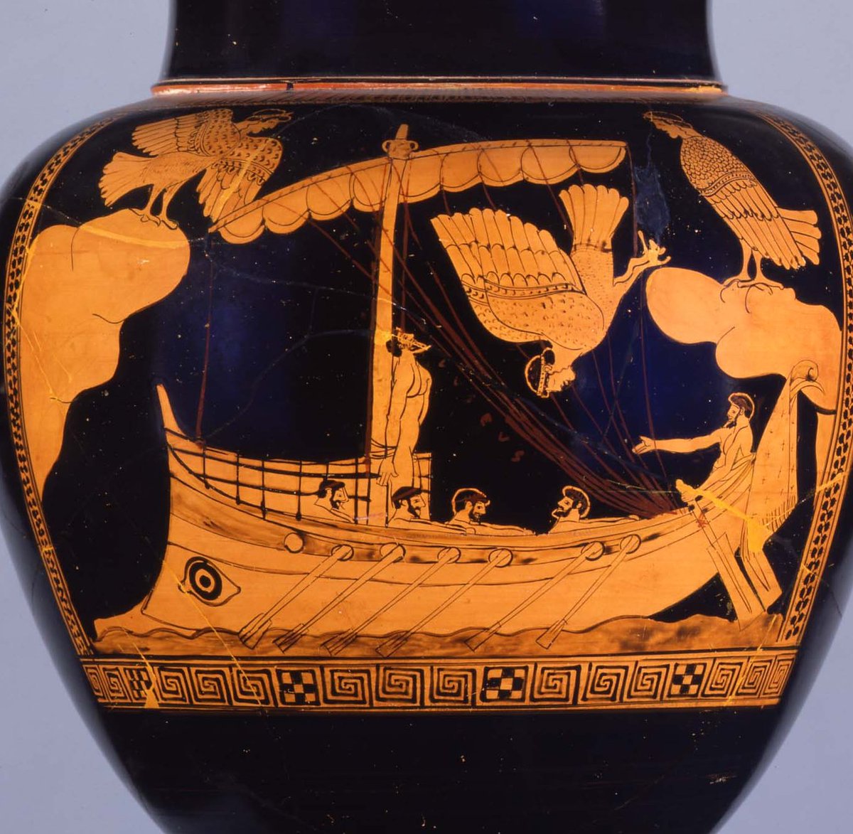 FlintDibble's tweet photo. One detail Nolan got wrong in The Odyssey is a key detail that EVERY SINGLE ADAPTATION of the Odyssey has gotten wrong for centuries

In ancient Greece, the sirens were NOT voluptuous mermaids. They were birds with human heads

A short thread of sirens in art
1/5 https://t.co/0VrRAAGB3J