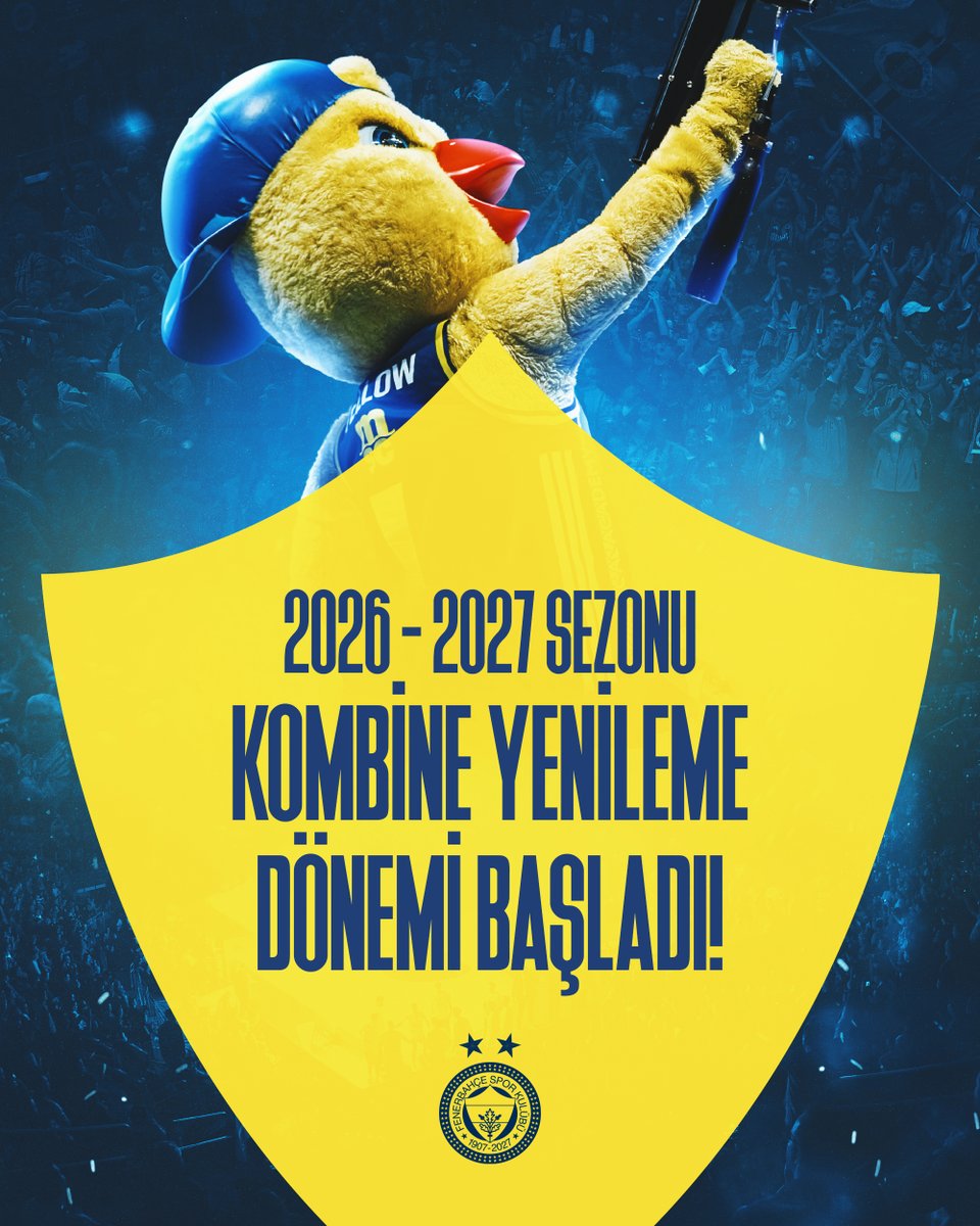FBBasketbol's tweet photo. Fenerbahçe Erkek Basketbol 2026-27 Sezonu Kombine Yenileme Dönemi Başladı! 💛💙
#YellowLegacy https://t.co/gMBCcLVDKn