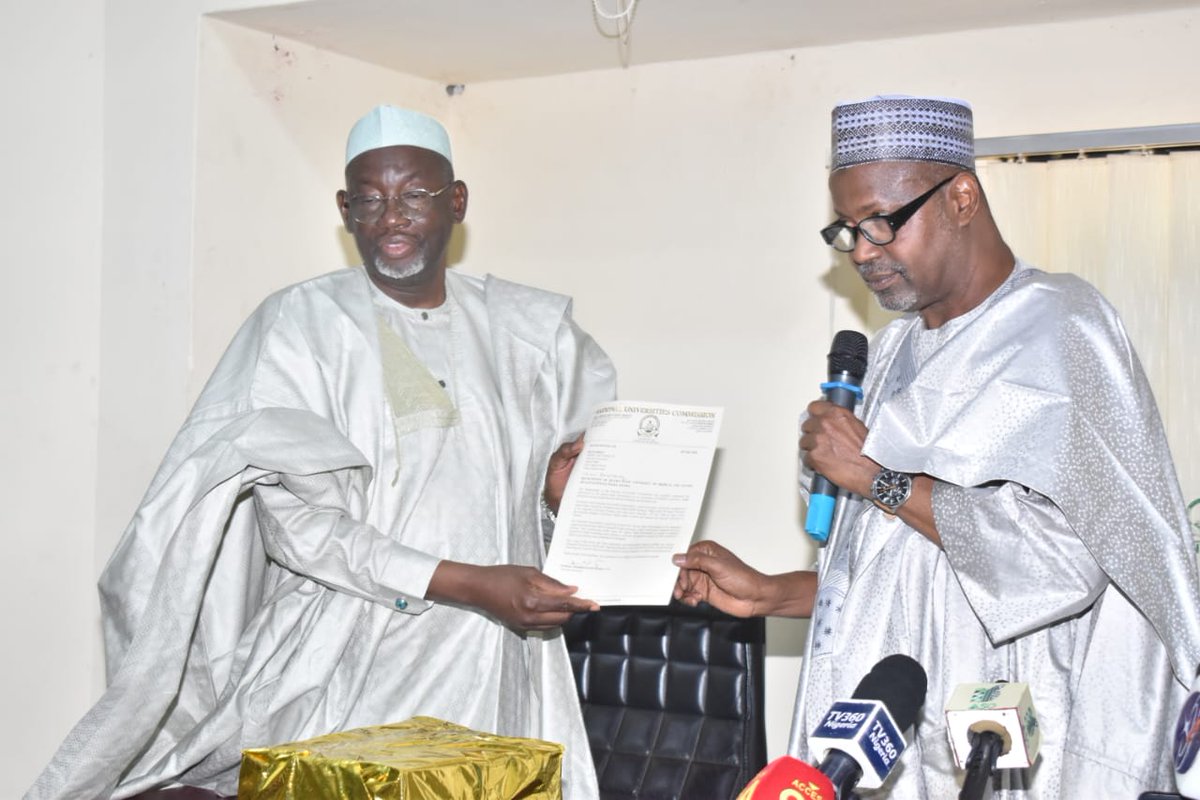 OfficialNUC's tweet photo. JUST IN: The National Universities Commission (NUC) has formally recognised the Jigawa State University of Medical and Allied Health Sciences, Majia, as the 70th State University in the Nigerian University System.

Presenting the letter of recognition, the Executive Secretary, Prof. Abdullahi Yusufu Ribadu, congratulated the Government and people of Jigawa State, noting that the establishment of the specialised institution is timely in addressing Nigeria's shortage of healthcare professionals.

He reaffirmed the Commission's commitment to supporting the University through its quality assurance mechanisms and urged the State Government to provide adequate funding to enable the institution realise its full potential as a centre of excellence in medical education and research.