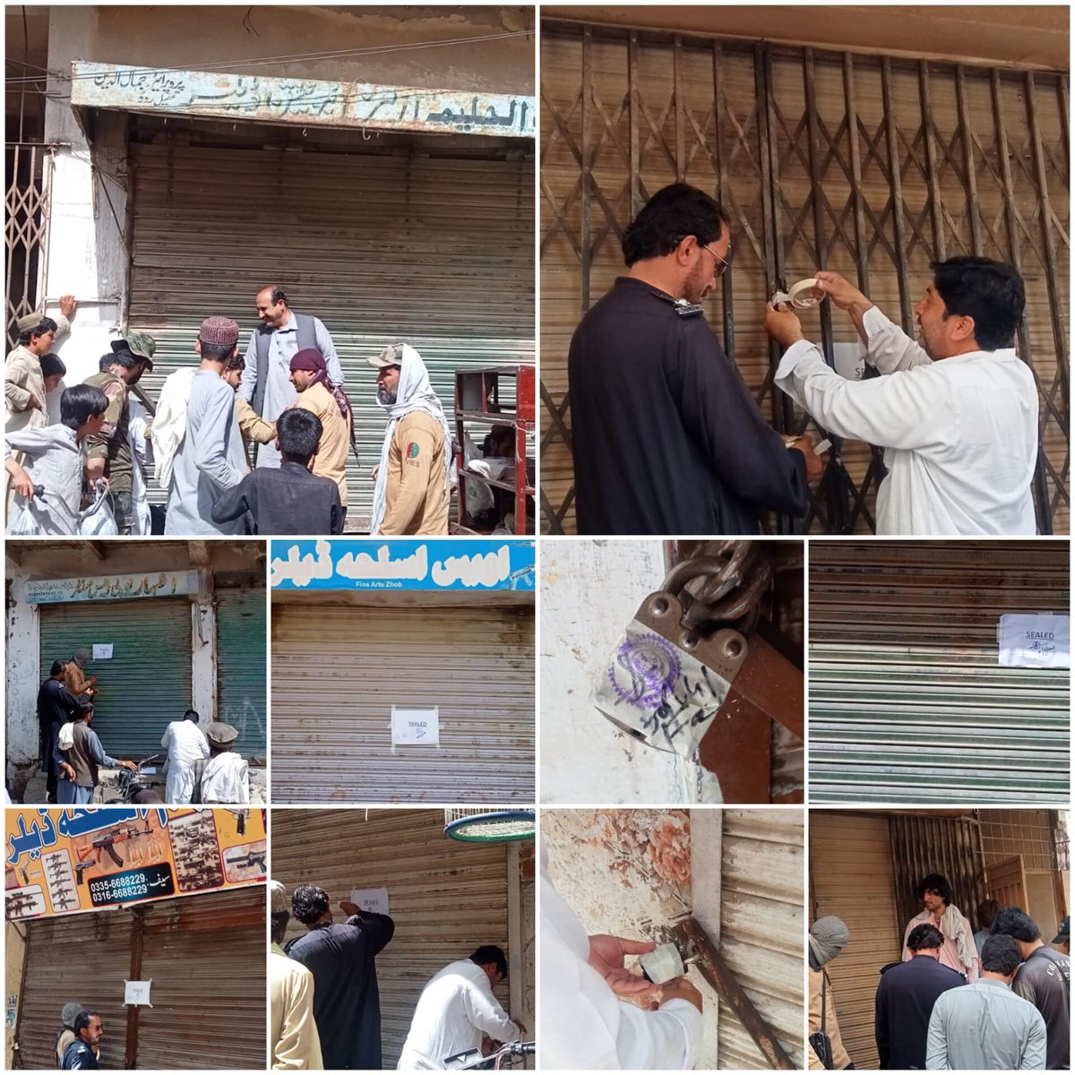 DCZhobOfficial's tweet photo. تاریخ: 30 جولائی 2026

موضوع: ضلع ژوب میں اسلحہ فروشوں کی دکانوں کے خلاف کارروائیاں، اسلحہ دکانیں سیل ۔

ڈپٹی کمشنر ژوب کی ہدایات کی روشنی میں، نائب تحصیلداران، پولیس اور انچارج آرمز لائسنس برانچ پر مشتمل معائنہ ٹیم نے ژوب بازار میں اسلحہ فروشوں کی دکانوں کے خلاف کارروائی کی۔ https://t.co/8nmH7vWglD
