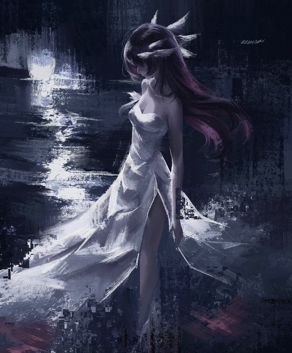 merurae_art's tweet photo. a moon angel #genshin https://t.co/kL1MNAE4BO