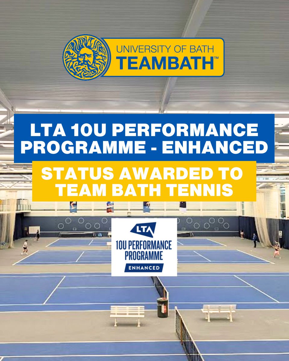 TeamBath's tweet photo. Team Bath Tennis has been awarded LTA 10U Performance Programme Enhanced Status. Swipe to hear from Shaun Malcolm, our Head of Development Tennis, on what this means for young players at the STV.

Find out more: https://t.co/jDfxELEr4W https://t.co/8C41b0nKFF