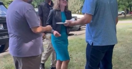 gatewaypundit's tweet photo. FINALLY! MI Sec of State Jocelyn Benson Gets Served By Former MI Attorney General Over Her Potential Involvement In Funding Hate Groups Like KKK While Sitting on SPLC Board [VIDEO]

Link in the comment section. https://t.co/lDRKWckU11