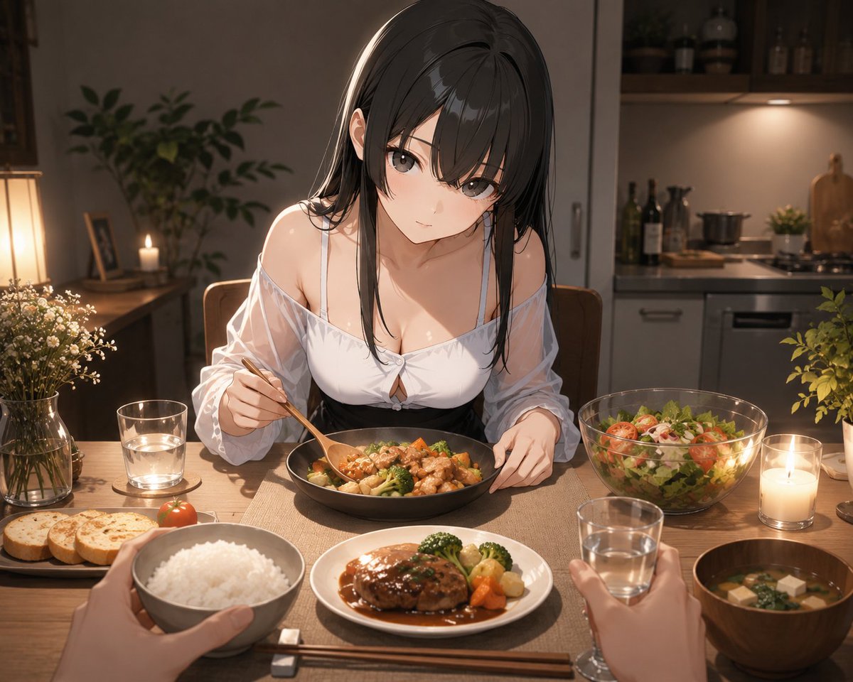 At__Daydream's tweet photo. 「いっぱい食べてね。あなたの『おいしい』が聞きたくて頑張ったんだから。」 https://t.co/boxpbOjBC8