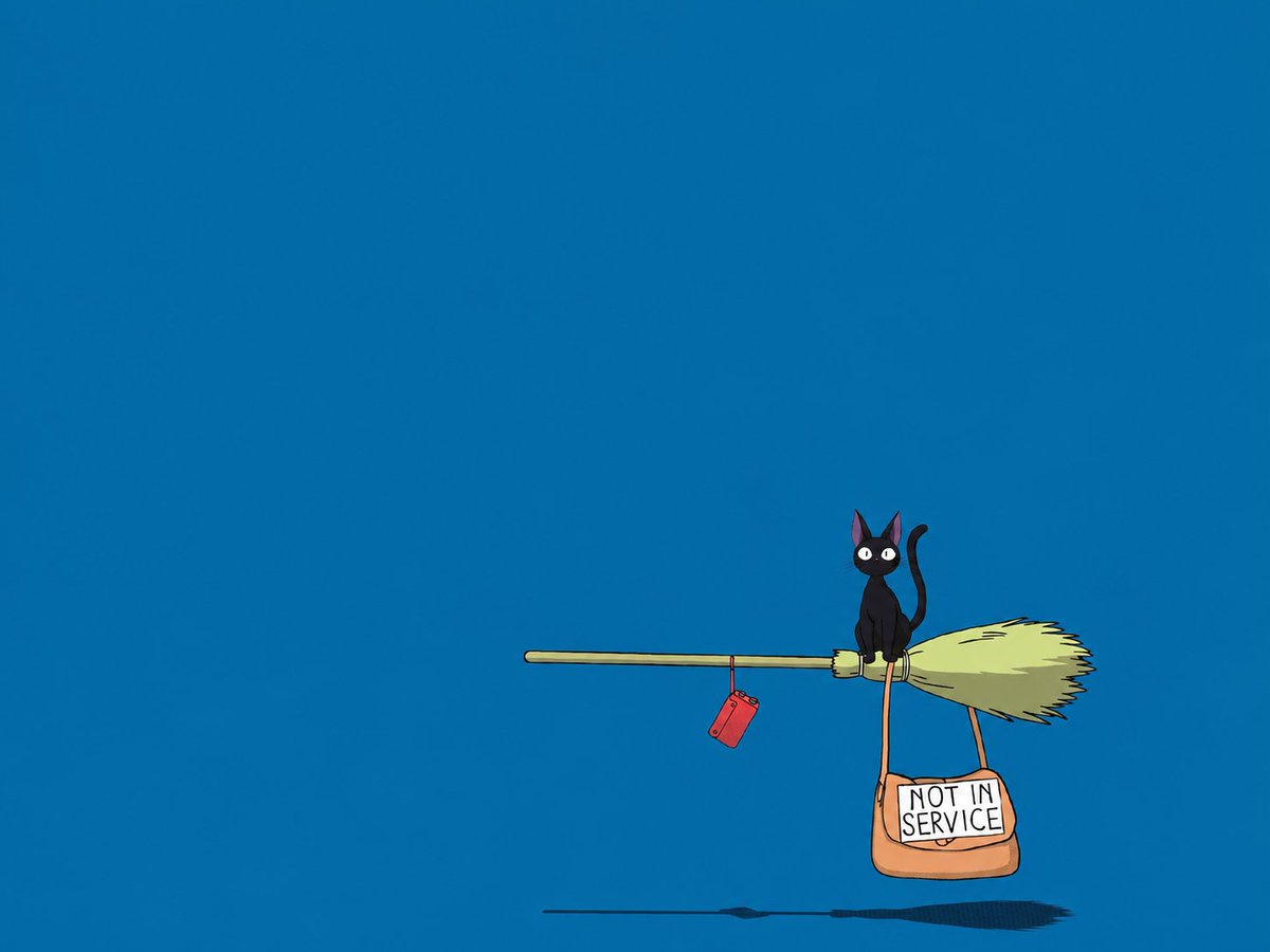Eryth_Studio's tweet photo. Jiji's Day Off 😼 https://t.co/yNsYE7EW60