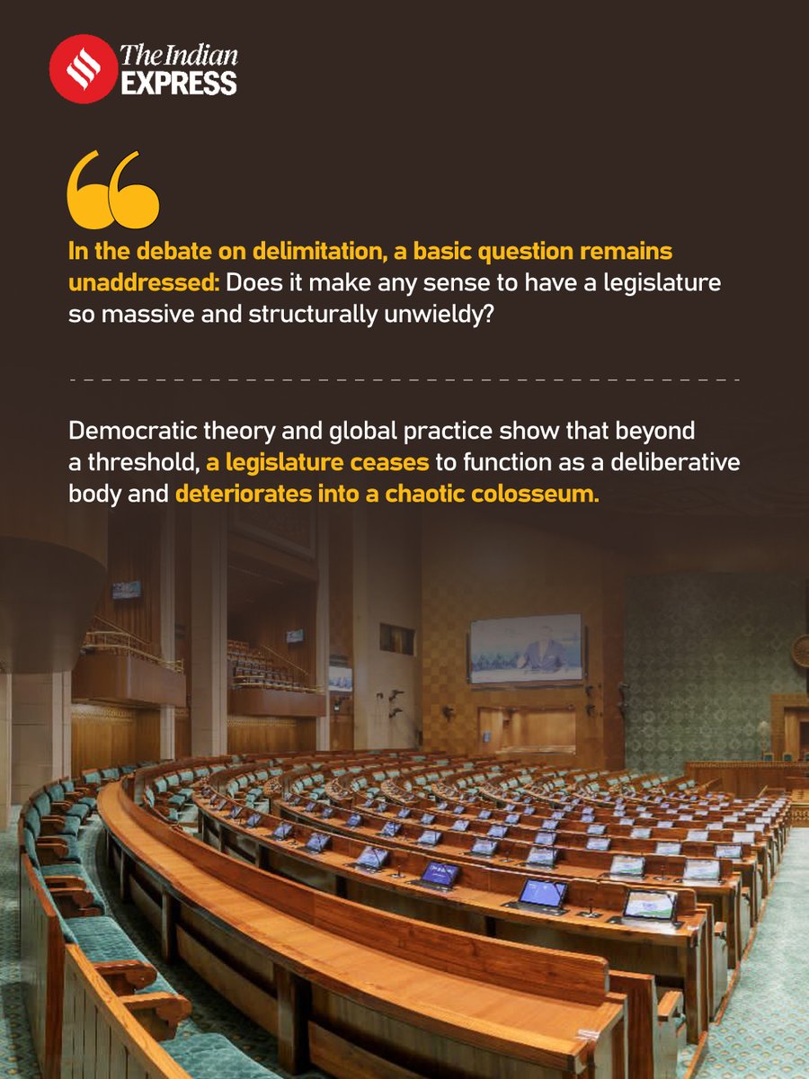 ieopinion's tweet photo. #ExpressOpinion | An oversized legislature where the vast majority of members have no voice suits an executive that prefers compliance over scrutiny

Written by: @ShashiTharoor
Design by: Abhishek Mitra

Read: https://t.co/j6s5DwNCKa https://t.co/Uqr8d65Qgp