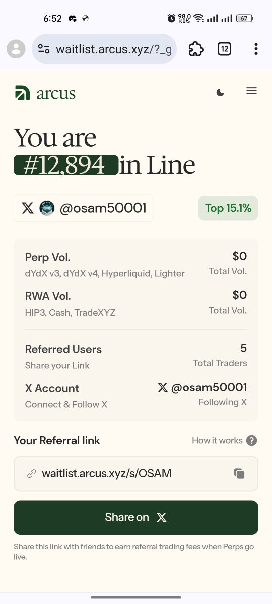osam50001's tweet photo. I've traded around $59K in Spot volume so far and have been actively supporting @arcus_xyz  from the beginning. I'd really appreciate getting Perps access so I can provide feedback and contribute there as well. Looking forward to testing the full platform. https://t.co/FIBZrSmxR5