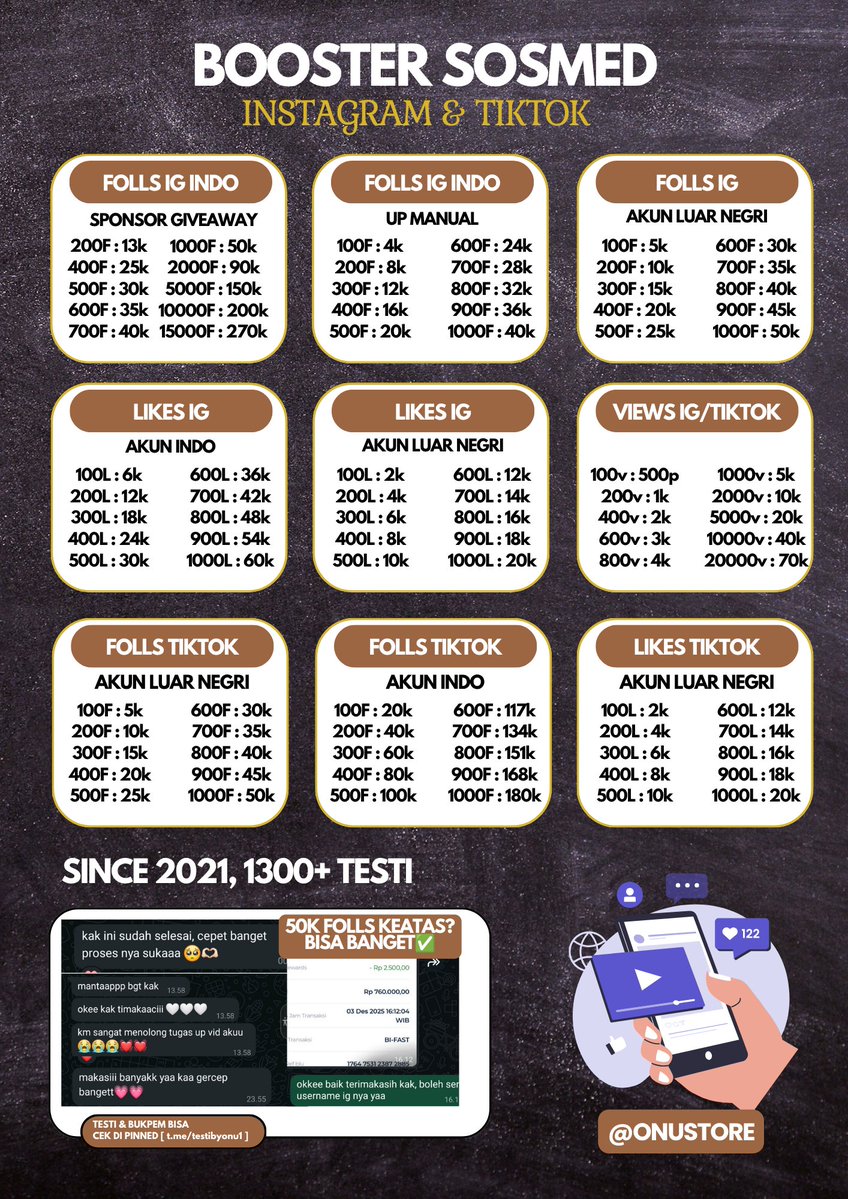 cryzelst's tweet photo. Warga x mampir yukk!

yang butuh tambahan komentar buat postingan pribadi dan bisnis atau mau nambah followers likes views instagram tiktok boleh save duluu

t. upfoll boost sosmed pengikut ig tt murah bergaransi 1,4k+ testi cek pinned https://t.co/TA01heZm5M