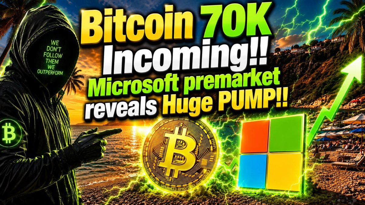 100xYOLO's tweet photo. Bitcoin to 70K Today Because of Microsoft Stock PUMP Today?! WATCH Befor... https://t.co/miY4pPAk42 via @YouTube 
#Bitcoin #trading #bybit #microsoft #stocks #mexc @Alpha_MEXC https://t.co/EwC3Po3HDW