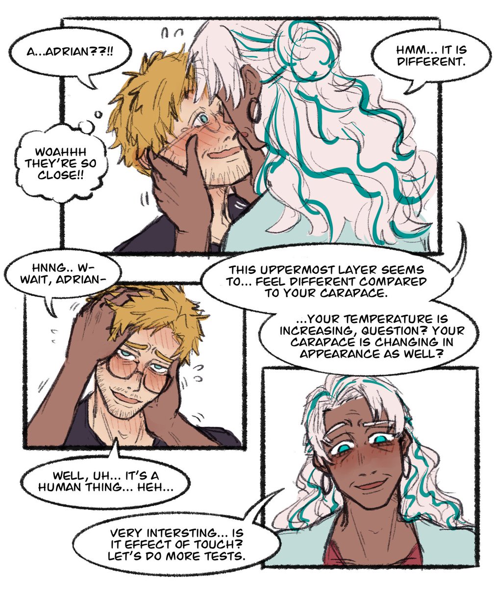 micchiart's tweet photo. Grace teaching the sense of touch to adrian this time (or the other wqy around lmao 

#projecthailmary #phm #phmadrian #gracedrian #grockdrian https://t.co/Uaq0fRvjc1