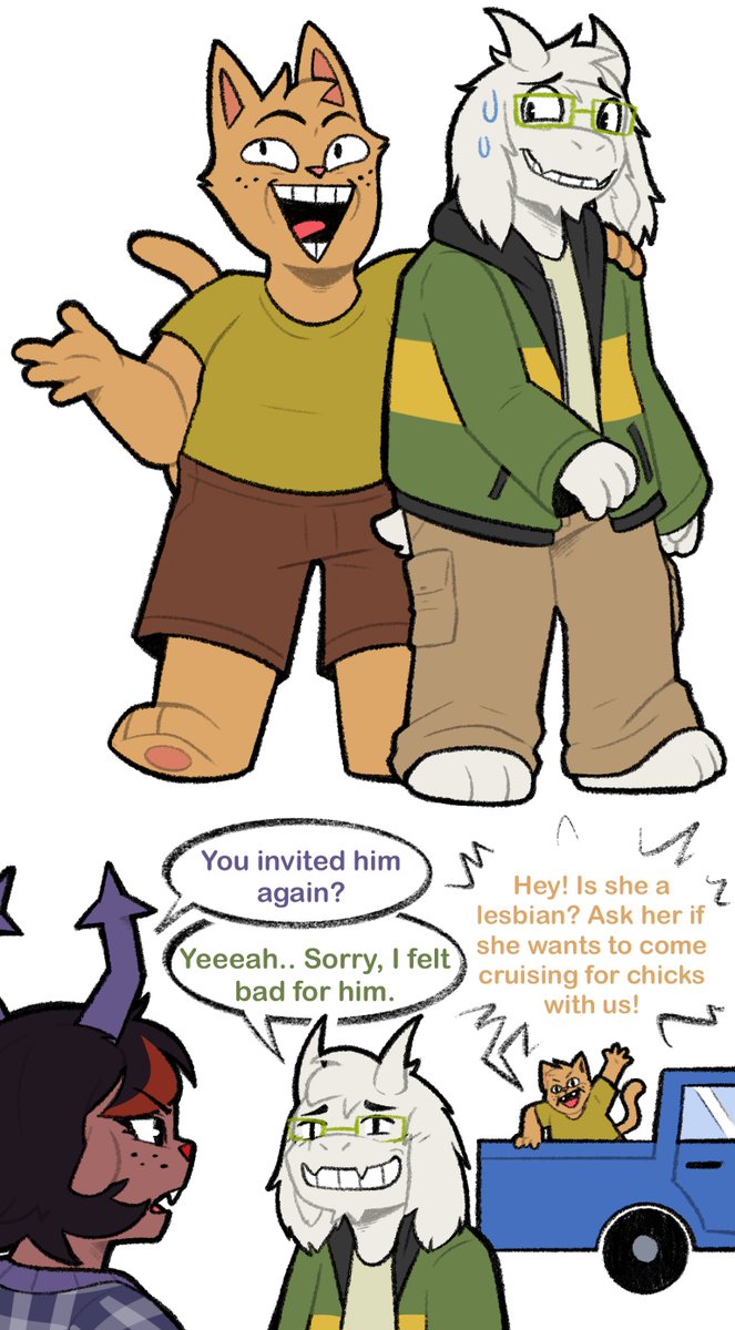 Jojodear2's tweet photo. He says they were good friends. But he's not exactly a reliable narrator.
#deltaruneㅤㅤㅤ #asreil https://t.co/tlJYkOINBV