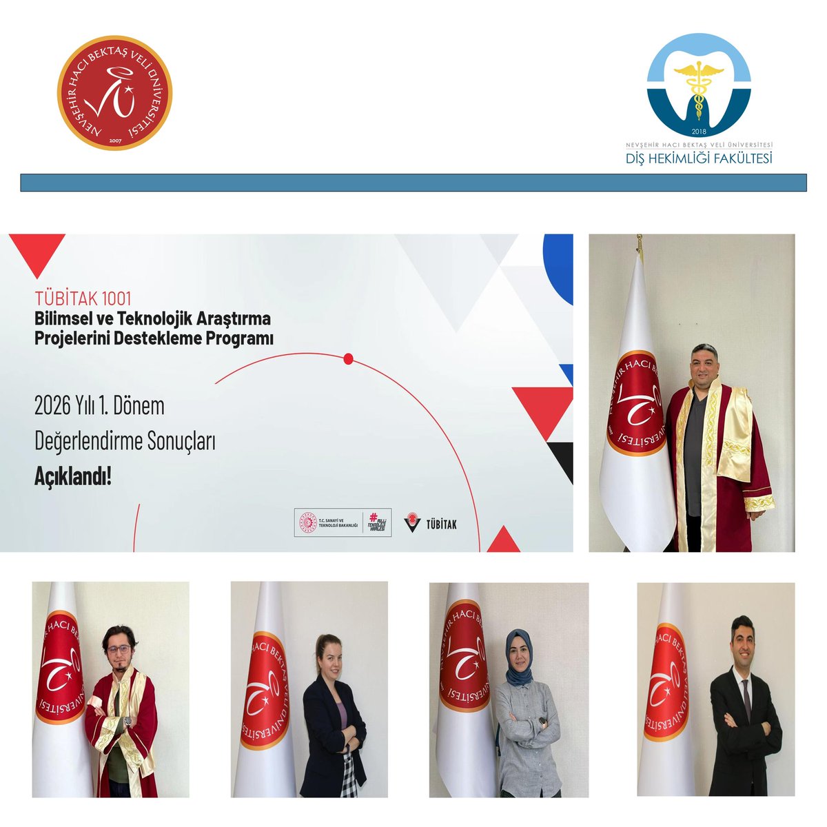 DisNevu's tweet photo. # NEVÜ Diş Hekimliği Fakültesinin TÜBİTAK 1001 Projesi Desteklenmeye Hak Kazandı https://t.co/0yggFQLkni