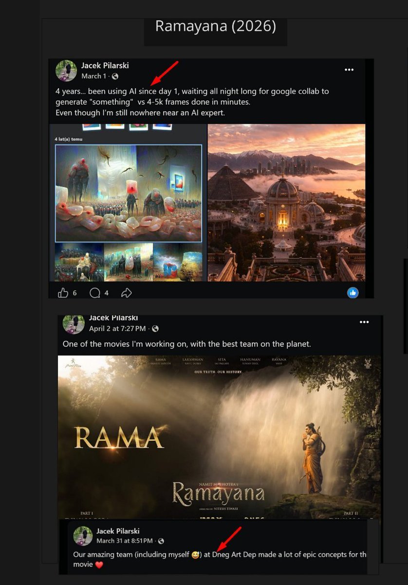 FalnamaA's tweet photo. @WorldOfRamayana disugusting to see lot Ai artist worked on it ..4k cr and cant pay real artists ? https://t.co/NA707Gein3
