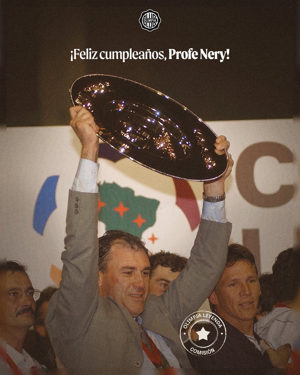 elClubOlimpia's tweet photo. #𝐎𝐥𝐢𝐦𝐩𝐢𝐚𝐋𝐞𝐲𝐞𝐧𝐝𝐚 ⭐️

NERY ALBERTO PUMPIDO.

El entrenador que nos devolvió la Gloria Continental y dejó una huella en el corazón de cada Olimpista.

¡Feliz cumpleaños, Profe!

Gracias por ser parte de nuestra historia.

🤍🖤🤍 https://t.co/vp5kawE5sr