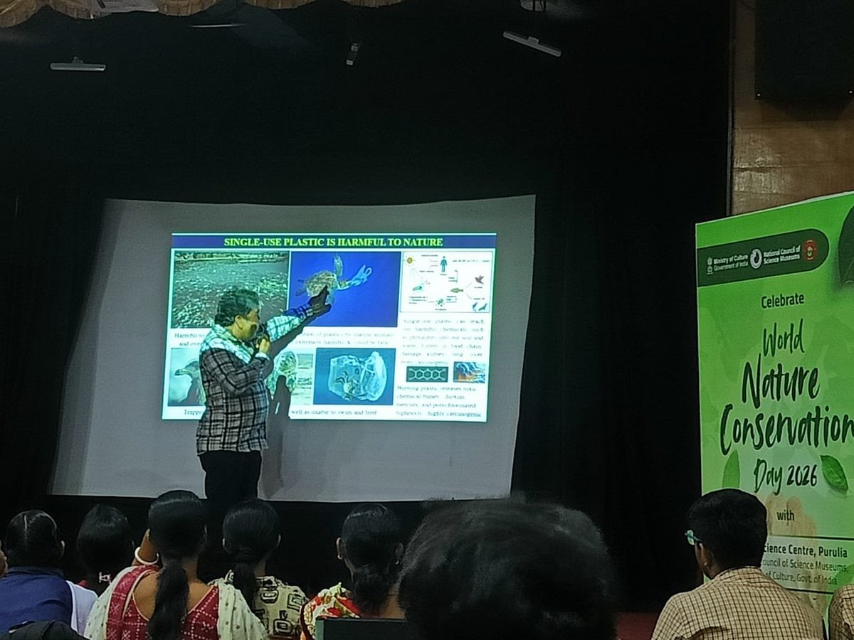 dscpurulia's tweet photo. 𝐖𝐨𝐫𝐥𝐝 𝐍𝐚𝐭𝐮𝐫𝐞 𝐂𝐨𝐧𝐬𝐞𝐫𝐯𝐚𝐭𝐢𝐨𝐧 𝐃𝐚𝐲 was commemorated at @dscpurulia, a unit of @ncsmgoi, @MinOfCultureGoI with various events and activities on July 28, 2026.
#SaveNature #ClimateAction https://t.co/FaVtTKd2N3