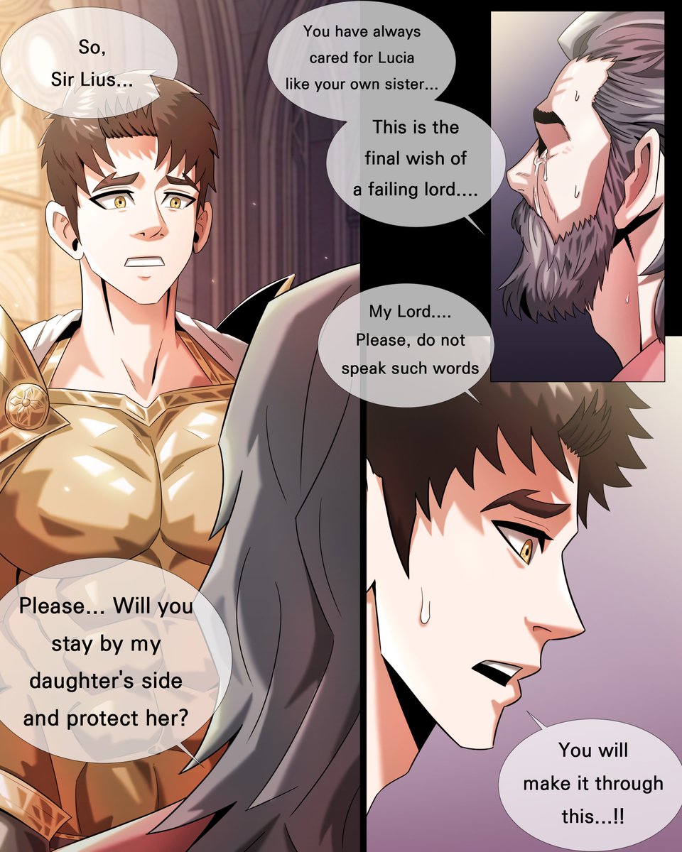 YEHWA014's tweet photo. Sensing that his remaining time is short, the lord begs Lius to protect his daughter, Lucia.

#Andromalius 
#indiecomics 
#YEHWA 
#originalcharacter https://t.co/YKce2fZm7i