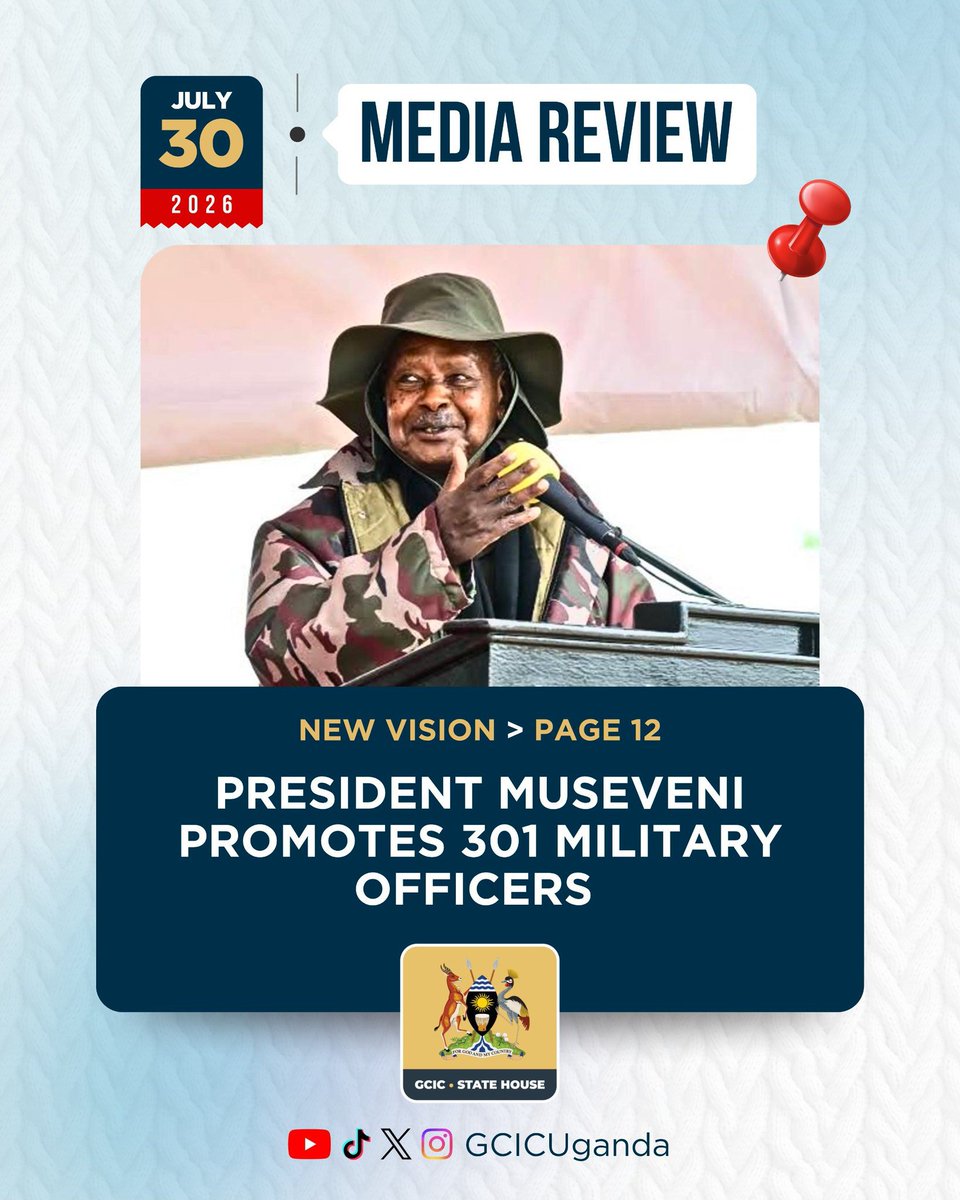 ashaba_mariam2's tweet photo. President Museveni continues to demonstrate visionary leadership by promoting 301 Generals, service and junior officers of the UPDF. This strategic move strengthens our defence forces,ensures Uganda remains secure and stable. A stronger UPDF means a safer nation
#WhyUgDecidedM7 https://t.co/jXFGav3TtY