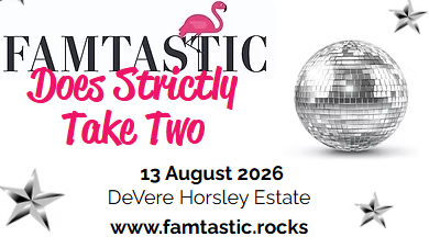 famtasticrocks's tweet photo. Calling all Twinkle Toes! Join us for a fabulous #Famtastic Special on 13 August at the DeVere Horsley Estate as we do Strictly Take Two! RSVP gail@magnifisense.co.uk 🦩Who will win the glitterball?! https://t.co/74pg5oDJm2