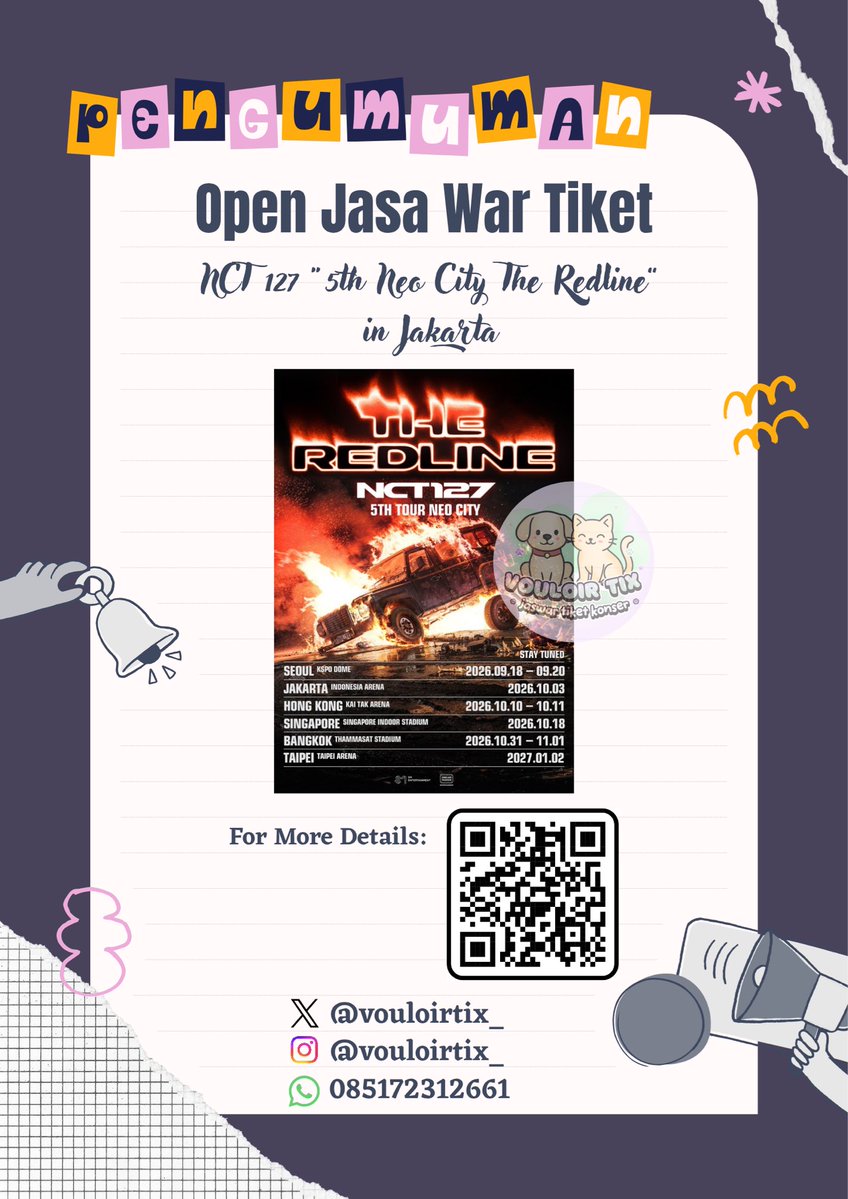 Vouloirtix_'s tweet photo. OPEN JASA WAR (JASWAR) TIKET NCT127 "5TH TOUR ‘NEO CITY - THE REDLINE" IN JAKARTA

🌟 Fee Bookslot : 50K 🌟

✅ Self Payment
✅ Pay Fee After Secured
✅ Pakai Data Sendiri

🔗 https://t.co/7zpjNr6PVd

‼️VERY LIMITED SLOT‼️
#NCT127 #THE_REDLINE #NCT127_5TH_NEOCITY_THE_REDLINE https://t.co/lpPzqnCoUI