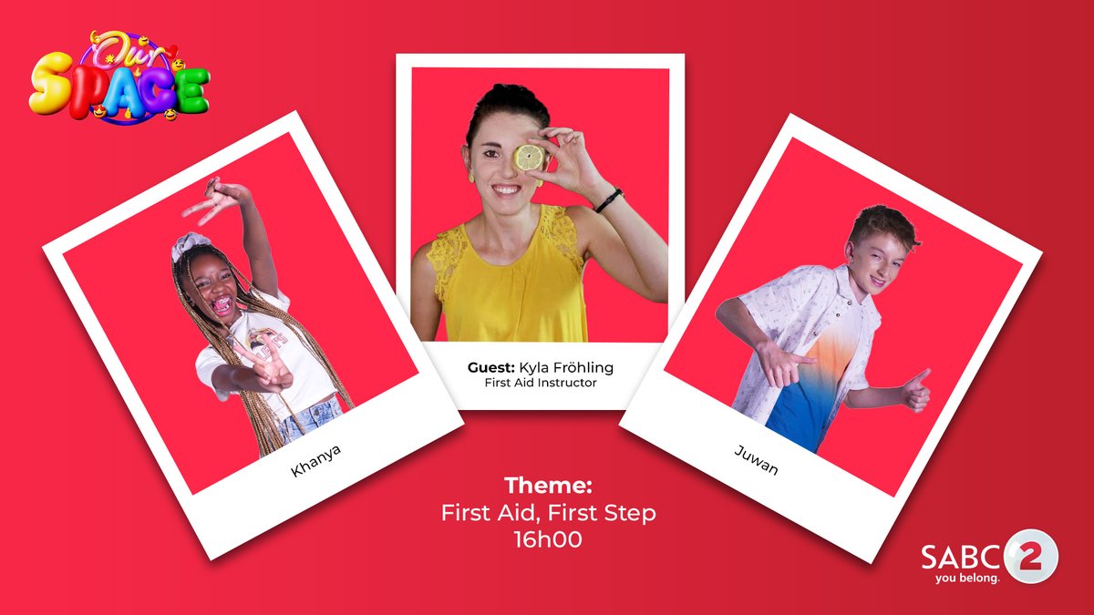 SABC_2's tweet photo. Know how to administer first aid is an essential skill to have for any person.

Today on #OurSpace at 16:00, we learn about First Aid, First Step with Kyla Frohling, a first aid instructor.

#SABC2 #OurSpaceSABC2 https://t.co/zydVTGXEhE