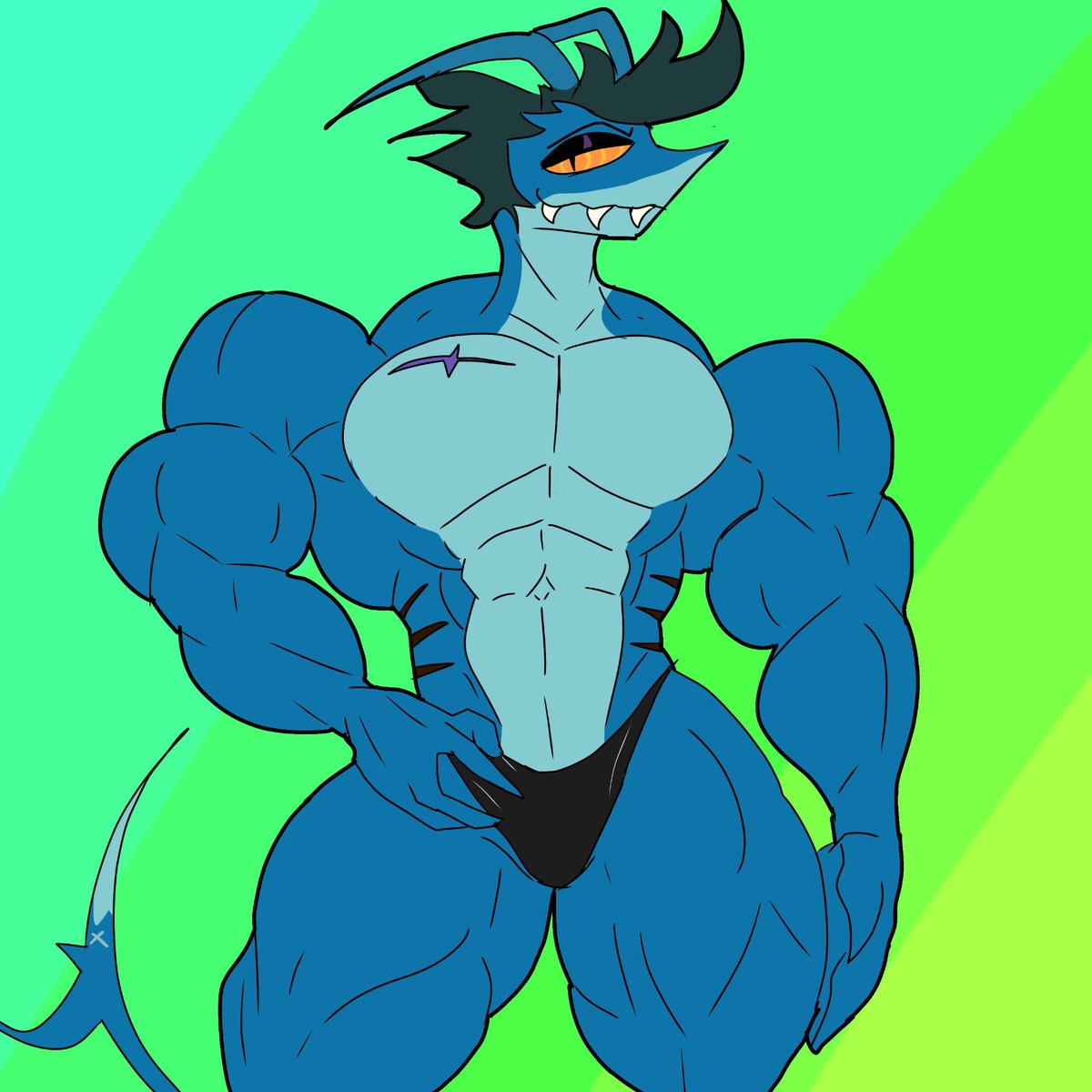 JaimeSpect's tweet photo. This is Lank (A Hazbin Hotel/Helluva Boss OC) but he is handsome and buff. A fan from Mexico decided to make this for me, which is sweet.

Art by @DBE2782 https://t.co/6Xz9JHKIDq