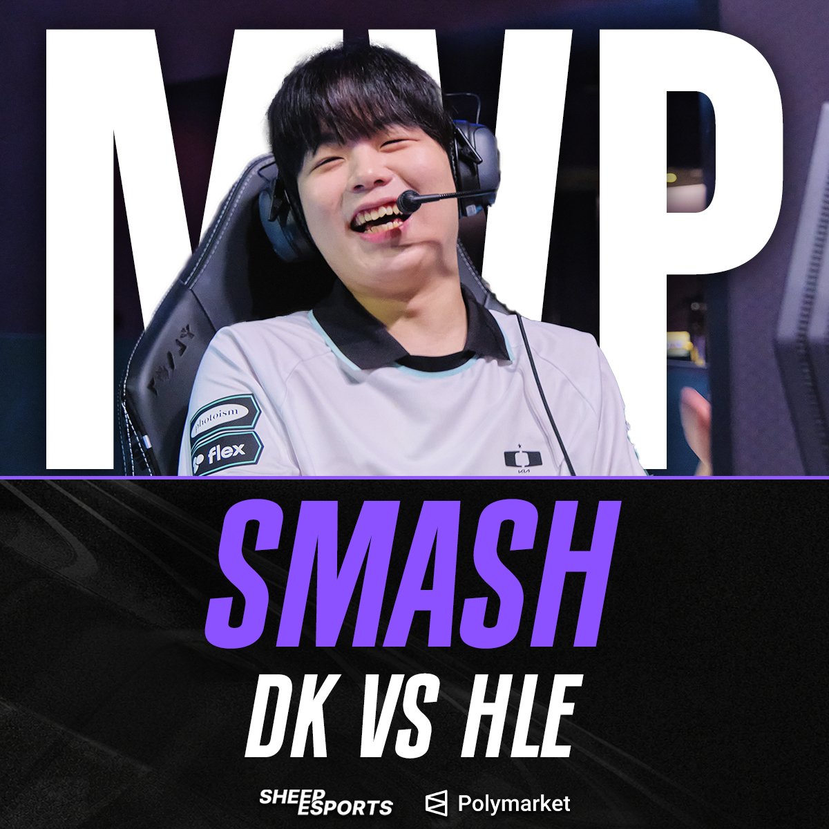 Sheep_Esports's tweet photo. DK Smash 🇰🇷 has been voted Player of the Match 🏅 against HLE 🇰🇷!

The 20-year-old AD Carry put on a world-class performance on Yunara to secure the series! https://t.co/L7bAG3YJ27