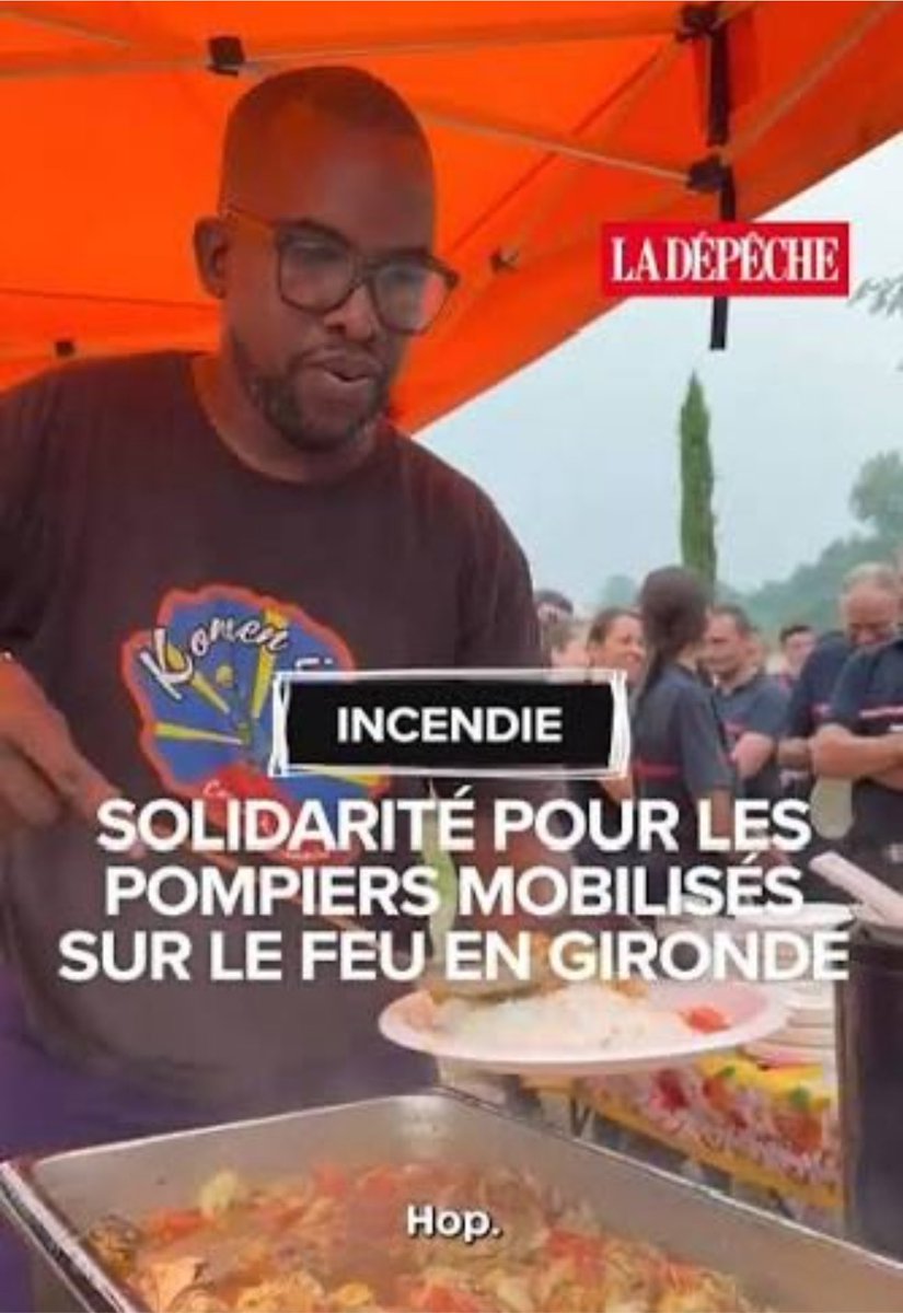 coryleguen's tweet photo. Les noirs et les arabes distribuent de la nourriture aux pompiers, aux agent de la sécurité civile et aux bénévoles bande de salopards de racistes. 

Rappel : le racisme est un délit. https://t.co/KqmAdM8eN6