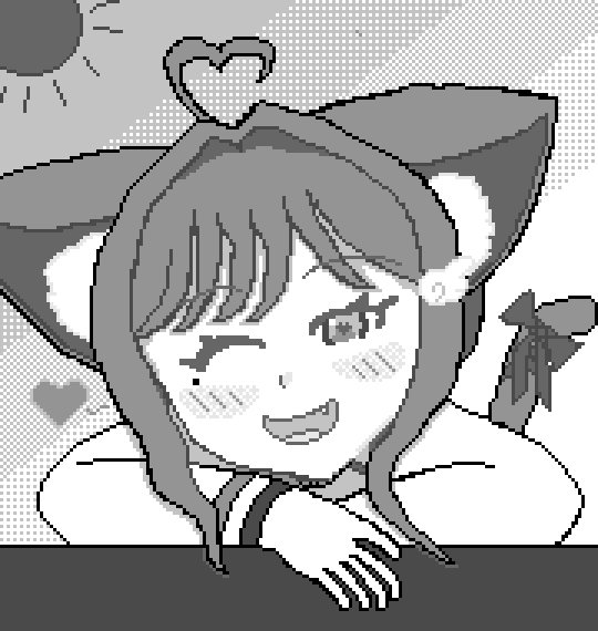 0taWveK91n76864's tweet photo. 前回ポストしたかりんちゃんの白黒ドッド絵の修正版&amp;カラー版完成♪ https://t.co/EMWXReKxDA