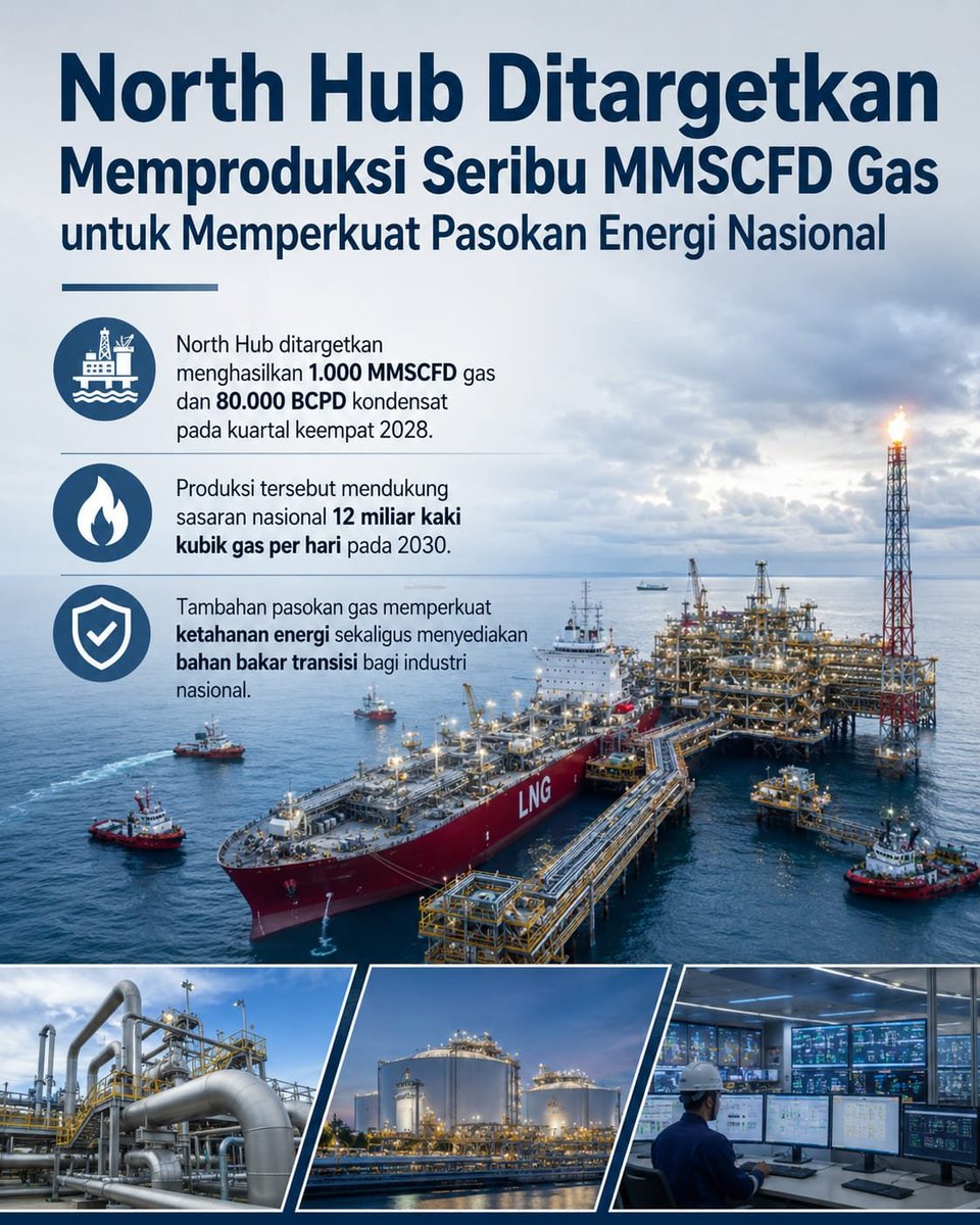 zunedsmith's tweet photo. North Hub Ditargetkan Memproduksi Seribu MMSCFD Gas untuk Memperkuat Pasokan Energi Nasional. #JagaIndonesia https://t.co/DAJuJ37Gjr