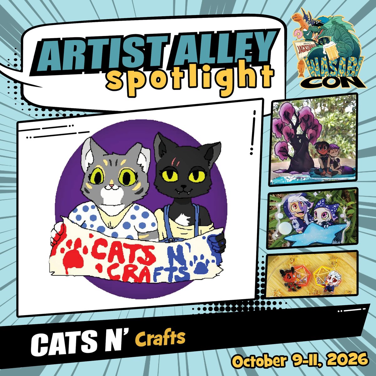 WasabiCon's tweet photo. From custom Perler creations to cuddly handmade plushies, Cats N' Crafts is bringing geeky collectibles to WasabiCon! Whether you're looking for a new plush companion or want to bring your original character to life, this is one Artist Alley booth you won't want to miss. https://t.co/umApaWXQwu
