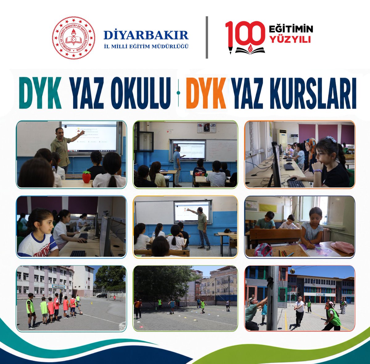 Diyarbakirmem's tweet photo. Yaz Boyunca DYK ile Öğrenmeye Devam!

Bakanlığımız koordinesinde yürütülen Destekleme ve Yetiştirme Kursları (DYK) kapsamında ilimizde 58 okulumuzda öğrencilerimize yaz boyunca nitelikli eğitim imkânı sunuluyor.

🎨 32 DYK Yaz Okulunda öğrencilerimiz; görsel sanatlar, müzik, spor ve bilişim teknolojileri başta olmak üzere ilgi, yetenek ve becerilerini geliştirmeye yönelik etkinliklere katılırken,

📖 26 DYK Yaz Kurs Merkezinde ise öğrencilerimiz, öğretmenlerimizin rehberliğinde konu tekrarları, soru çözümleri ve akademik destek çalışmalarıyla LGS ve YKS hazırlıklarını sürdürüyor.

🌟 Öğrencilerimizin yaz tatillerini verimli, üretken ve hedef odaklı bir öğrenme sürecine dönüştürmeye devam ediyor, tüm öğrencilerimize başarılar diliyoruz.

@tcmeb @Yusuf__Tekin 
@vali_zorluoglu @sadoglu_salih