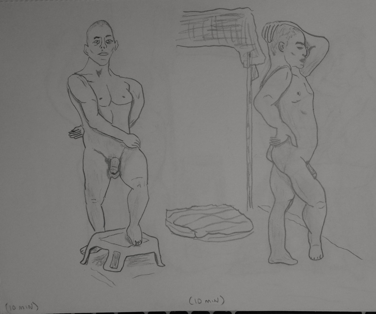 m4goodtimes's tweet photo. my 4 x 10-min sketches + 1x 15 min sketch I drew, from last nites #lifeart #nudemodel #session https://t.co/Y5PPb8NqUl
