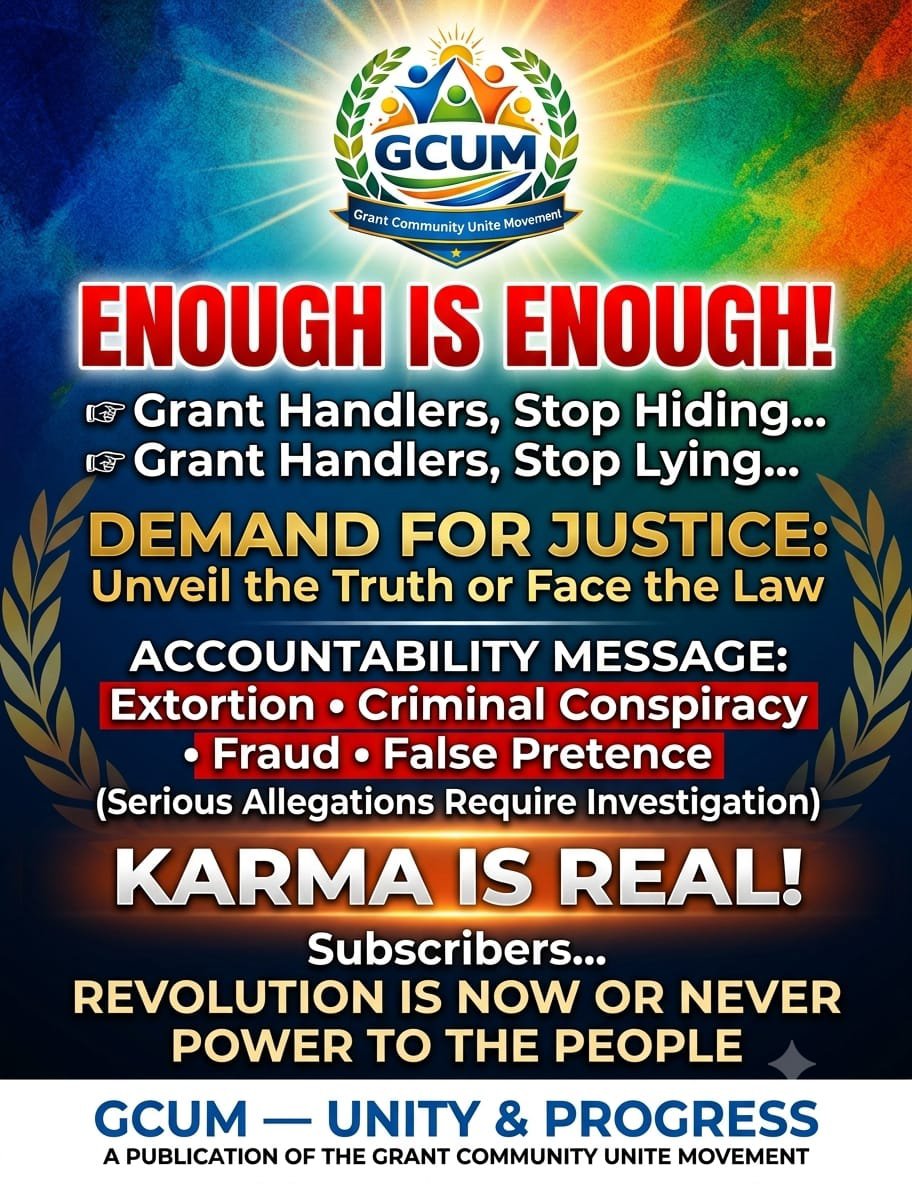 GrantCommuUnite's tweet photo. Those who believe they can exploit innocent people should remember that no action is without consequence. Justice may be delayed, but accountability has a way of catching up. #GCUM #Transparency #Accountability #JusticeForSubscribers #Nigeria #RuleOfLaw @NGRPresident
@NigeriaGov @ICPC_PE @officialEFCC @SERAPNigeria