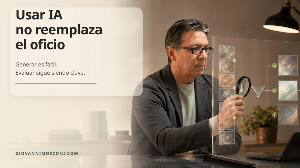 gmosconi's tweet photo. La IA no reemplaza el oficio técnico.

Lo expone.

Pedirle algo es fácil.

Lo difícil es saber si tiene sentido:

si escala,
si es mantenible,
si cuida datos,
si no dispara costos,
y si sirve fuera de la demo.

Generar es fácil.
Evaluar sigue siendo clave. https://t.co/LdpUUmKzSv