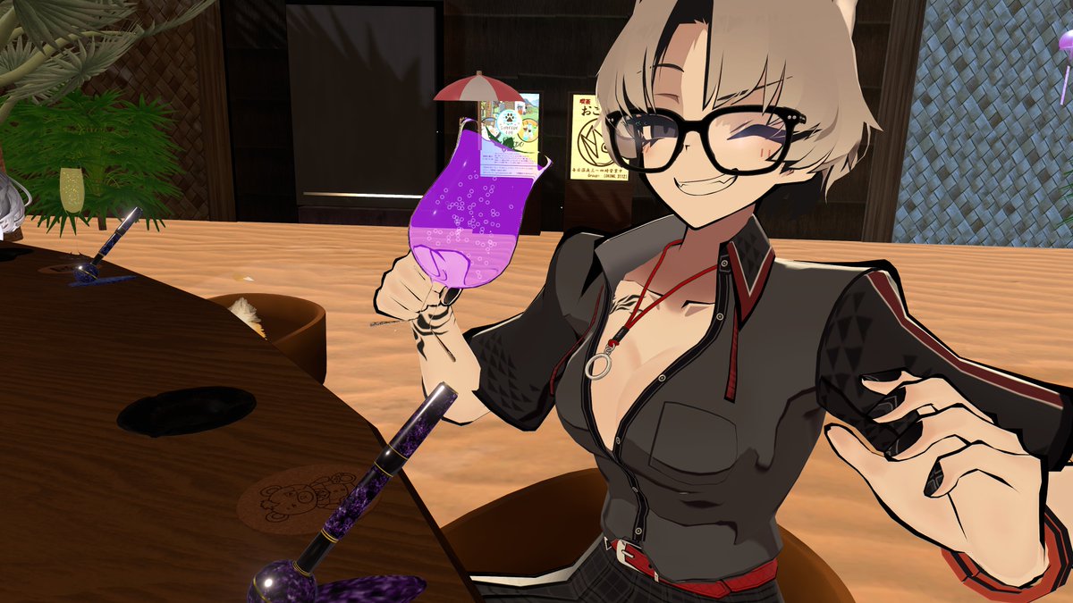 oldamp's tweet photo. ひさびさの #Bar_Bostank
去年よりさらに本格夏ビーチ仕様になってておったまげた…！
#VRChat https://t.co/m0hduhpUFg
