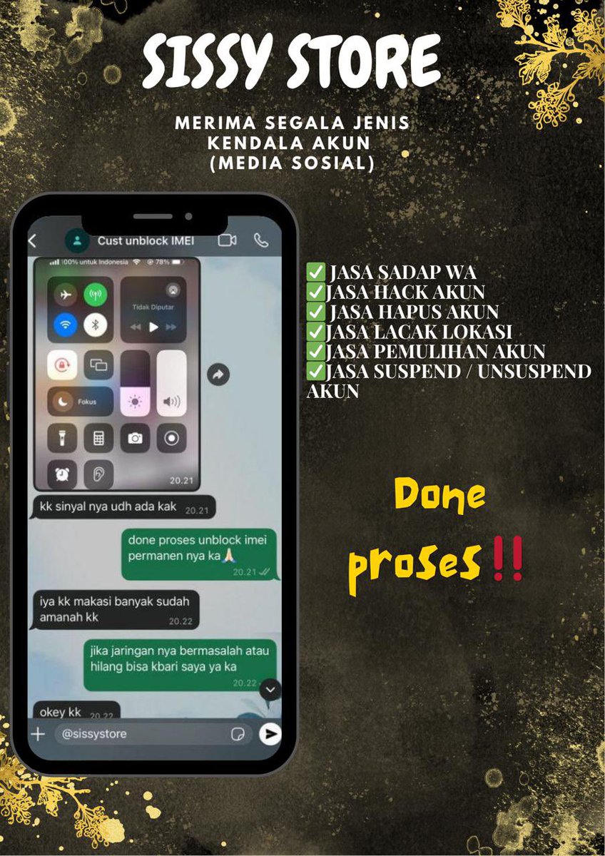 pergavangan's tweet photo. SISSY |STORE  
BAGI YANG BUTUH JASA DI BAWAH BISA WA 

®JASA HAPUS AKUN
®JASA LACAK LOKASI
®SADAP WA
®LACAK HP HILANG BY NO HP/IMEI
®JASA HACK/PEMULIHAN AKUN ( EMAIL,IG,WA,TWITER/X, FB,TIKTOK)....!!!

FAST RESPON DI WA 
∆ WA DI BIO YAH ∆ https://t.co/oCv3oqr2Uf