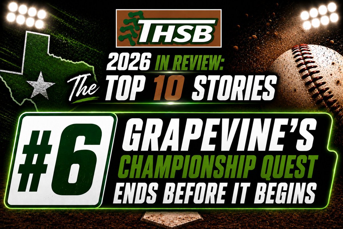 TxHS_Baseball's tweet photo. #6 – Grapevine's Championship Quest Ends Before It Begins

No story during the 2026 Texas high school baseball season shocked fans more than what happened on April 29.

Just hours before opening the UIL Class 5A Division II playoffs, two-time defending state champion Grapevine was suddenly removed from the postseason after Grapevine-Colleyville ISD self-reported that an ineligible player had participated during the regular season. Under UIL rules, the minimum penalty required the forfeiture of every game in which the player had competed, ending the Mustangs' season before a single playoff pitch was thrown.

The timing made the news even more stunning.

Grapevine entered the playoffs with a 28-3 record, the District 6-5A championship, and the No. 1 ranking in Class 5A. The Mustangs were widely considered one of the favorites to win another state title and were chasing something no Texas baseball program had accomplished since Brenham won three consecutive championships from 1986-88—a UIL baseball three-peat.

Instead, one of the state's premier programs watched its season end from the sidelines.

The decision immediately reshaped the entire 5A playoff bracket. Teams that had expected to battle Grapevine suddenly found a much different road to Dell Diamond, while the Mustangs' remarkable pursuit of history came to an abrupt and heartbreaking conclusion. Across Texas, coaches, players, and fans debated the ruling, making it one of the most talked-about stories of the postseason's opening week.

To Grapevine's credit, the district acknowledged the violation after its investigation and accepted the consequences required under UIL rules. The decision reflected the difficult balance between competitive success and maintaining the integrity of high school athletics—a reminder that every program, regardless of its accomplishments, is held to the same standards.

While conversation gradually shifted back to the games being played, the impact of Grapevine's absence never completely disappeared. Every round of the 5A playoffs carried the lingering question of what might have been had the defending champions been on the field.

THSB Top Stories #6 - #10 can be found at https://t.co/hYabLTt1Z0