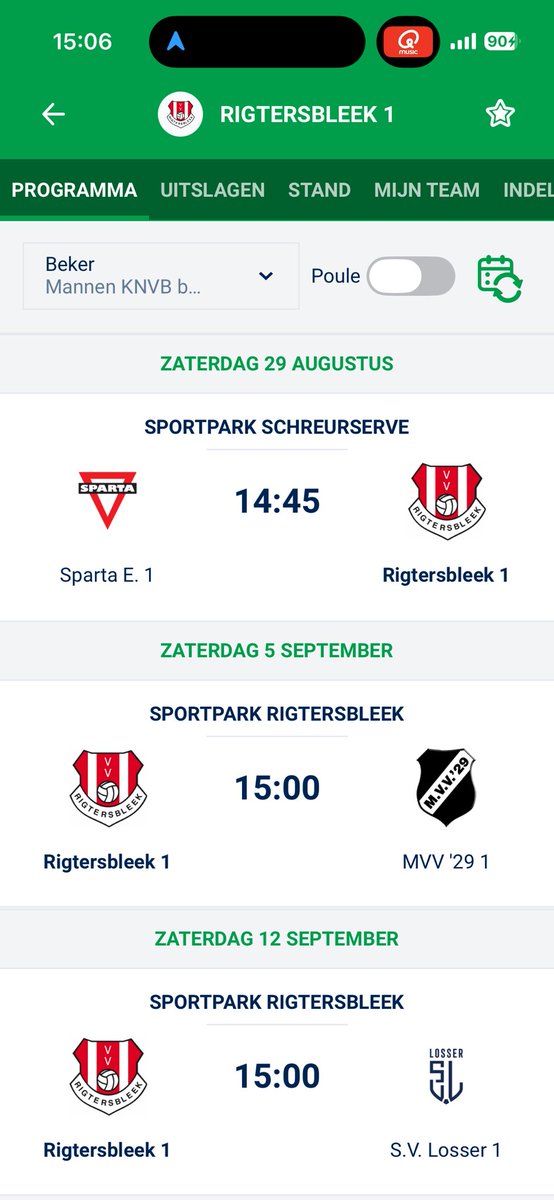 Rigtersbleek's tweet photo. Gunstige loting qua reisafstand voor @Rigtersbleek 1 met allereerst een uitwedstrijd bij @cvvSparta en daarna 2 thuiswedstrijden tegen @mvv29nieuws en @sv_losser https://t.co/uUvUR7URn6