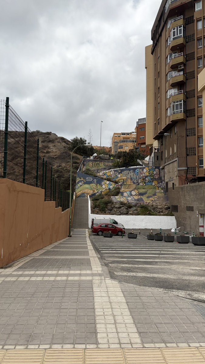 van_tirma's tweet photo. Me encanta que hayan arreglado estas escaleras, pero @aytolpgc ¿no han pensado en poner una barandilla para las personas mayores? https://t.co/eoOr1yDaO9