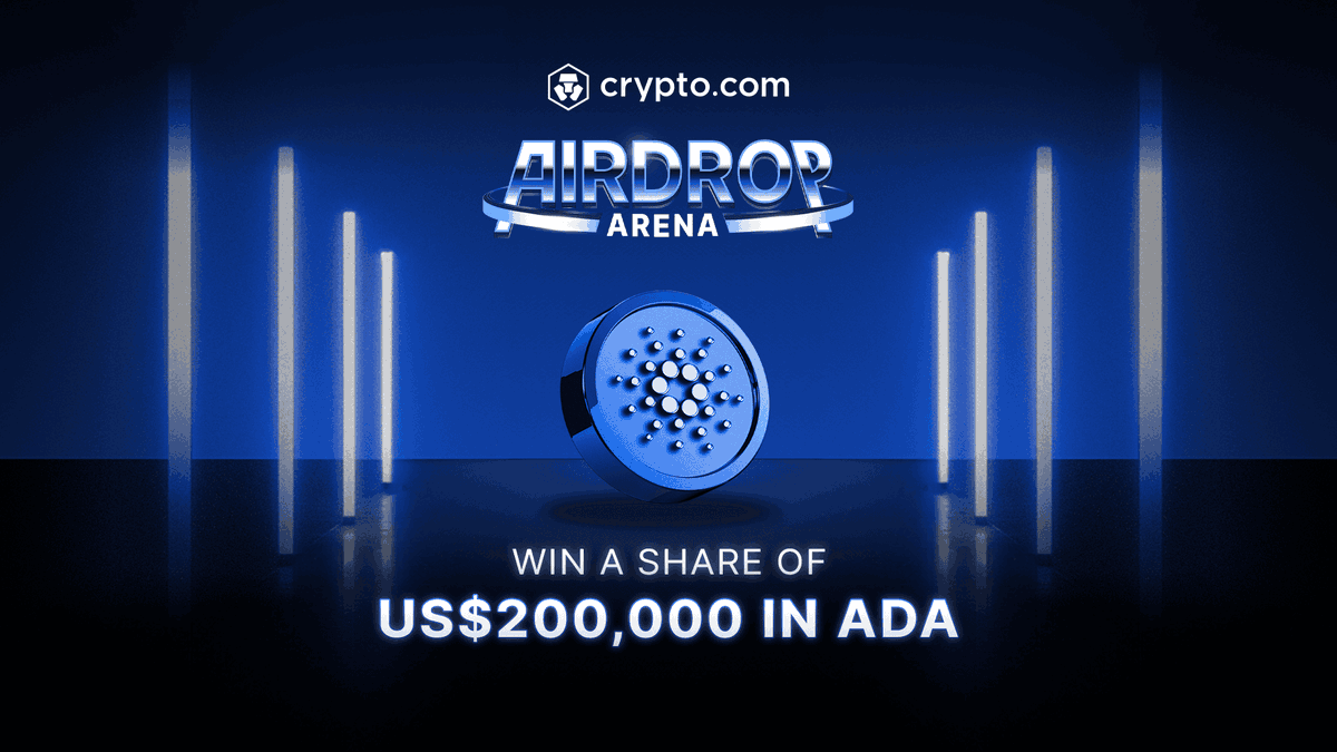 cryptocom's tweet photo. A brand new event has launched in Airdrop Arena!

💰 Share in US$200,000 of $ADA rewards 
🎟️ Simply allocate $CRO to join
💯 Boost your points to 120% when you purchase and transfer at least 1,500 CRO into Airdrop Arena

📅 July 30 to Aug 29, 2026
🌎 Not available in all jurisdictions

Sign up for the App today 👉 https://t.co/kbh6HZzObx