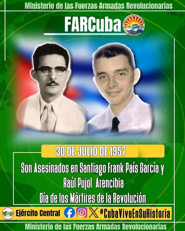 milian_mileydi's tweet photo. #30deJulio no es un día de luto silencioso, recordamos a los que ofrendaron sus vidas por una Cuba emancipada y reafirmamos nuestro compromiso con su legado.
Gloria eterna todos los mártires🇨🇺
#LaPatriaSeDefiende #SanctiSpíritusEnMarcha @DeivyPrezMartn1  @AlexisLorente74 @ObraDe https://t.co/Lu7heOo3wH