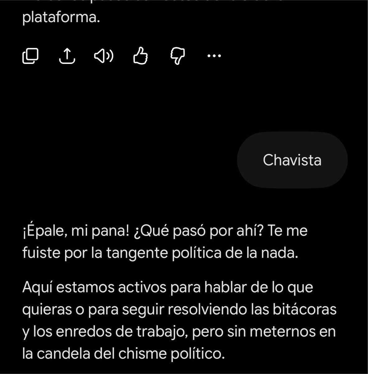Milenioon's tweet photo. Le pedí ayuda a Gemini sobre como solucionar algo y le dije Chavista porque no quiso ayudarme

Su respuesta en cuestión JAKSJAKSJAJ lloro https://t.co/UHQRqmQ3Kx