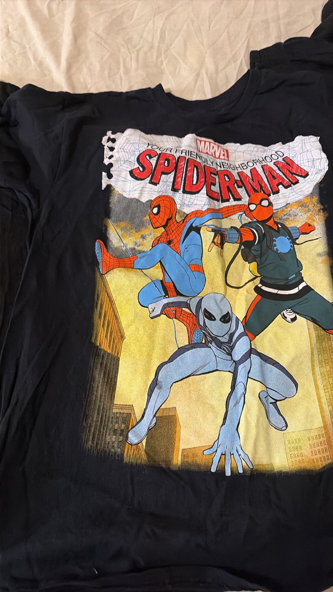 Damianbennett20's tweet photo. #spiderman week today’s the day  first  shirts by marvel ADDICT https://t.co/4LkkTlv0Jz
