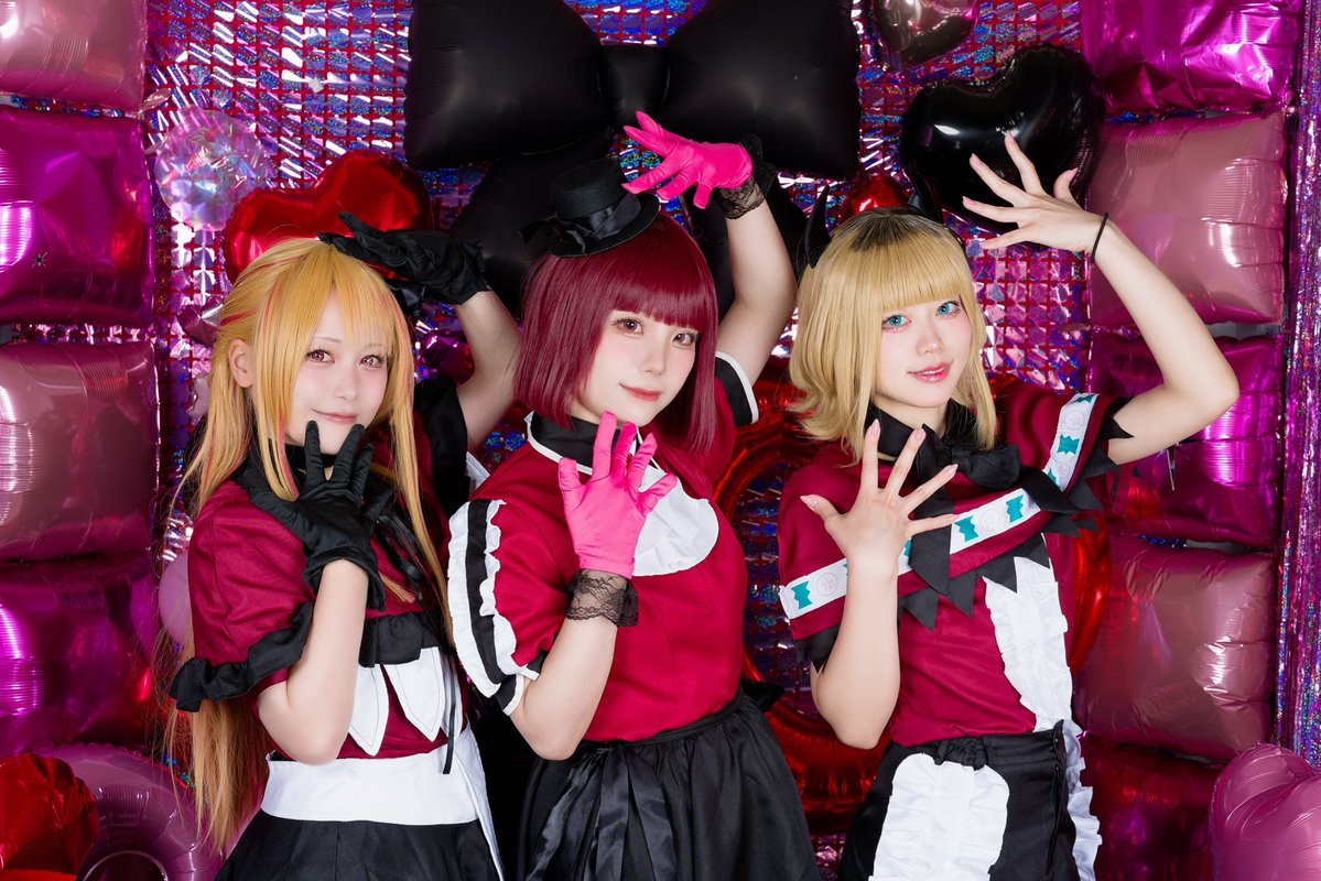 plum_mohe_'s tweet photo. cosplay 

推しの子 / B小町

我ら完全無敵のアイドル⭑.ᐟ⟢ˎˊ˗ೀ

有馬かな　▶︎@kazari_816_ 
星野ルビー▶︎@kchakcha9 
MEMちょ  ▶︎@plum_mohe_

photo @T_cosphoto 
studio @photostudio_MU https://t.co/X4DErsdOqE