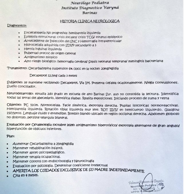 mariani87784922's tweet photo. Hola,soy Mariana una niña fuerte y valiente, pero vivo con varias condiciones médicas: hidrocefalia (una válvula v p ), hemiparesia, pubertad precoz, epilepsia y estrabismo.
Requiero la continuidad de mis tratamientos lamentablemente no contamos con los recursos https://t.co/eKqTzqMcox