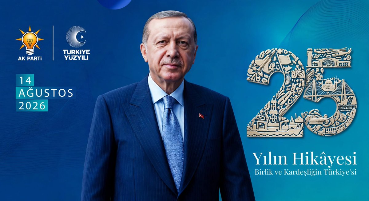 aketimesgut06's tweet photo. 📍 Başkent Millet Bahçesi 
🗓️ 14 Ağustos 2026 Cuma

Genel Başkanımız ve Cumhurbaşkanımız Sayın Recep Tayyip Erdoğan'ın teşrifleriyle, AK Partimizin 25. Kuruluş Yıl Dönümü Buluşmasında bir araya geliyoruz.

Çeyrek asırlık kutlu yürüyüşümüzün coşkusunu hep birlikte yaşamak için tüm teşkilat mensuplarımızı ve aziz hemşehrilerimizi bekliyoruz.
@Akparti
@AkpartiAnkara

#AKPartiEtimesgut
#AKParti25Yaşında #TürkiyeYüzyılı