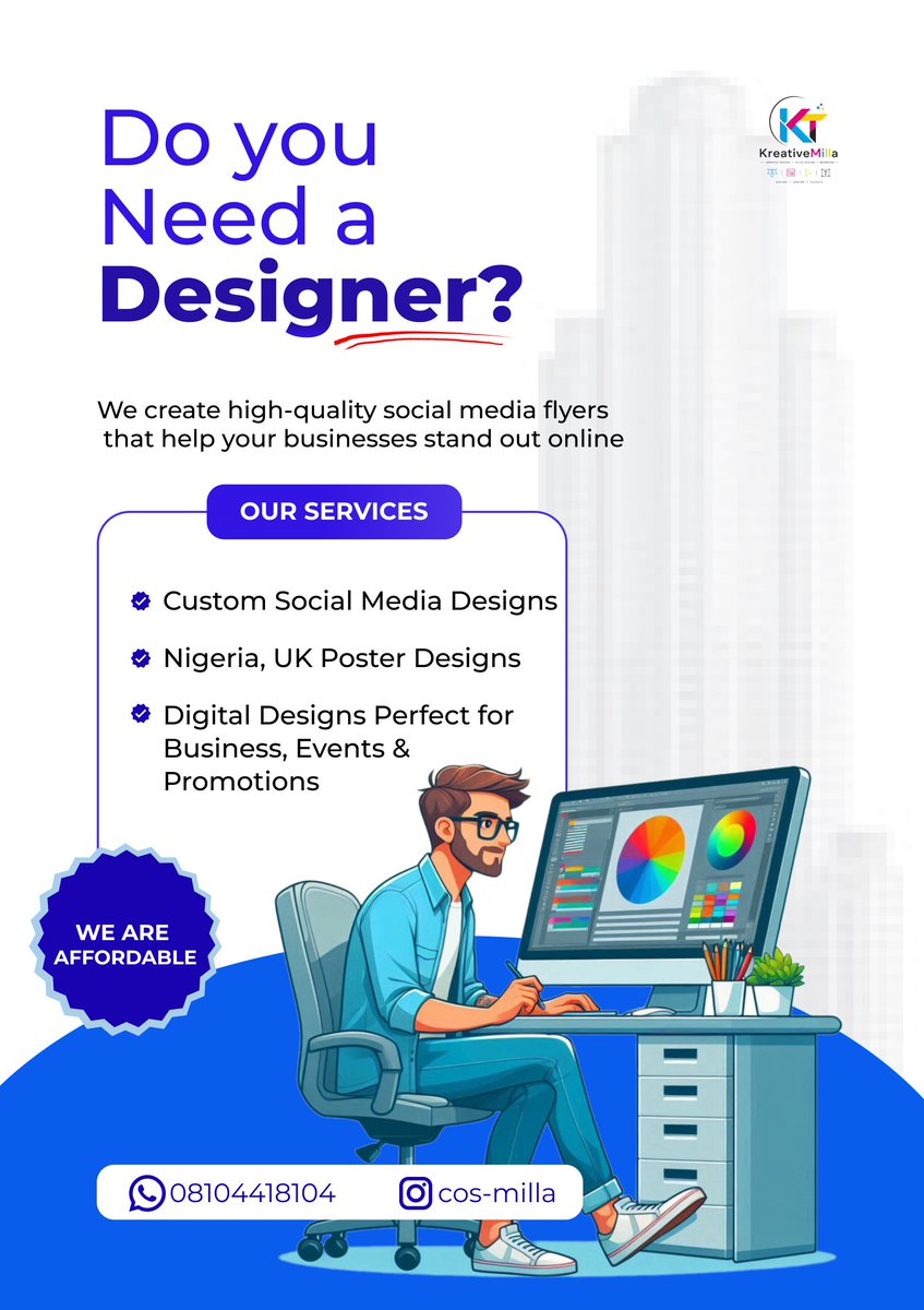 Cos_milla's tweet photo. Need a designer who delivers quality without breaking the bank? 
At KreativeMilla, we create stunning social media flyers, business posters, and promotional designs that help your brand stand out.
Let's bring your ideas to life.
#KreativeMilla #pdu #GraphicDesign #Branding https://t.co/9MubJmiY3Z